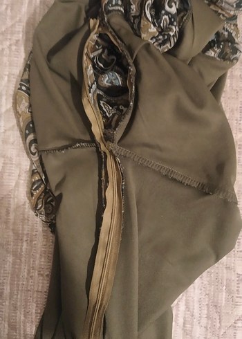 Bohem Uzun Kol Desenli Kahverengi Elbise - Görsel 3