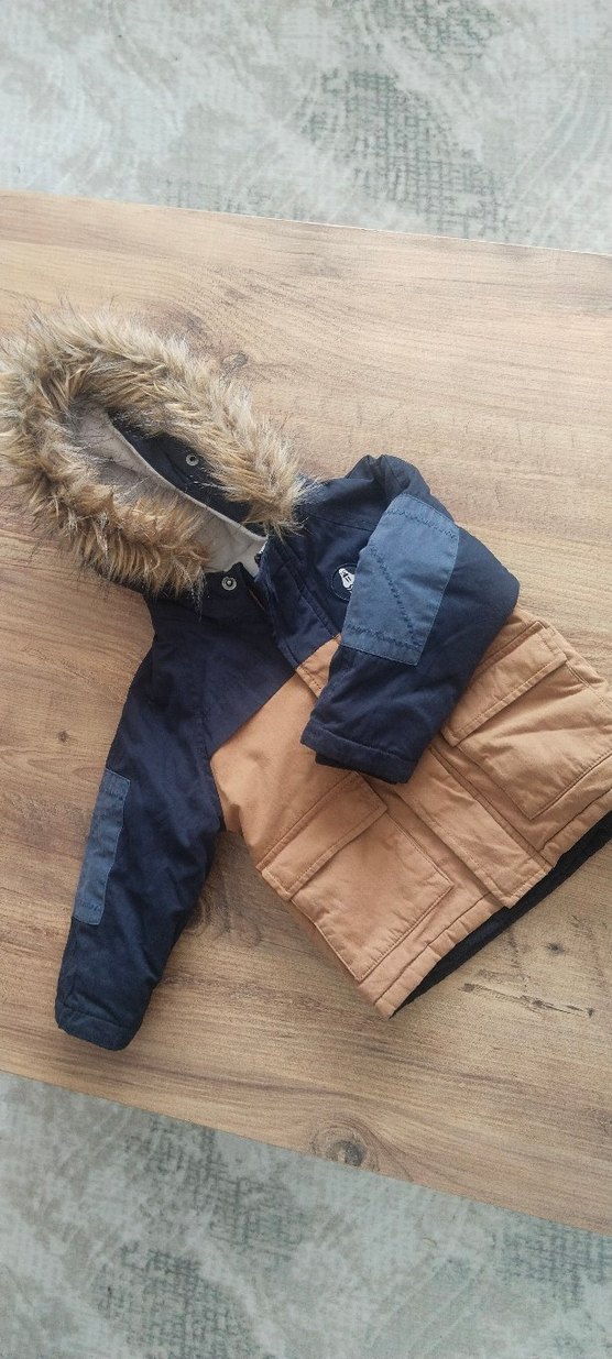 Kürklü Kapüşonlu Erkek Çocuk Mont - Görsel 2