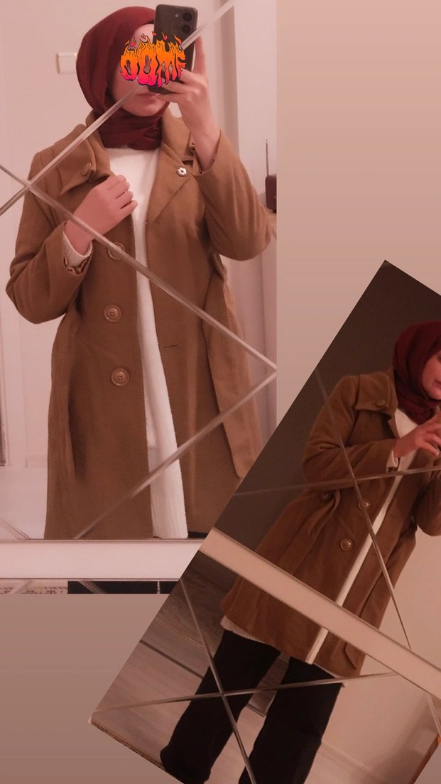 Bej Süet Midi Trençkot Kadın - Görsel 5