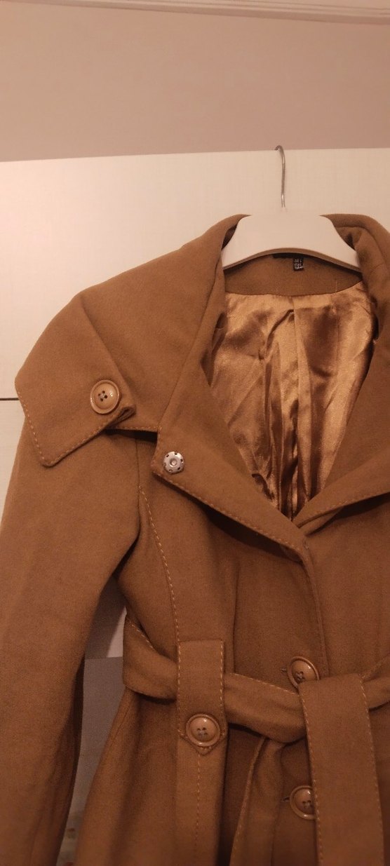 Bej Süet Midi Trençkot Kadın - Görsel 3