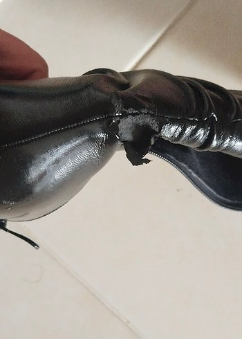 Kadın Siyah Deri Yüksek Topuklu Dizüstü Bot - Görsel 3