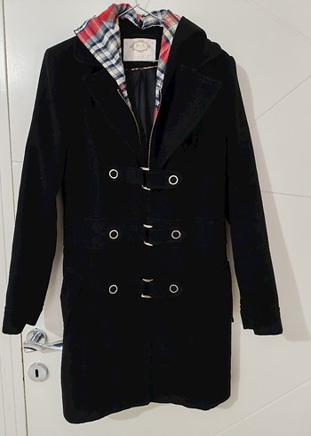 Siyah Düğmeli Erkek Midi Kaban - Görsel 3