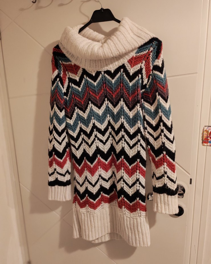 Bohem Çok Renkli Balıkçı Yaka Triko Kadın Kazak - Görsel 2