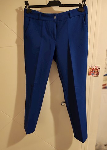 Parlak Mavi Kadın Kumaş Pantolon - Görsel 2