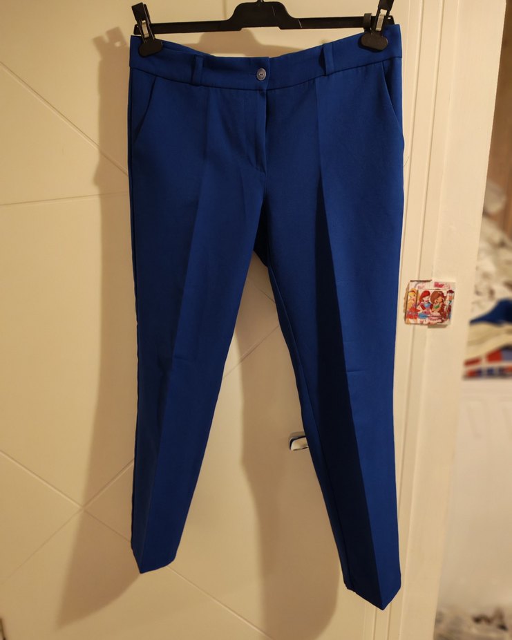 Parlak Mavi Kadın Kumaş Pantolon - Görsel 2