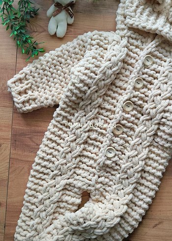 Bej Triko Bebek Tulumu - Görsel 3