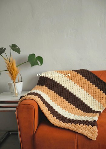 kahve tonları bebek battaniyesi - Görsel 2