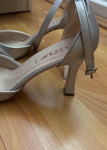 Gri Stiletto Topuklu Kadın Abiye Ayakkabı - Görsel 2