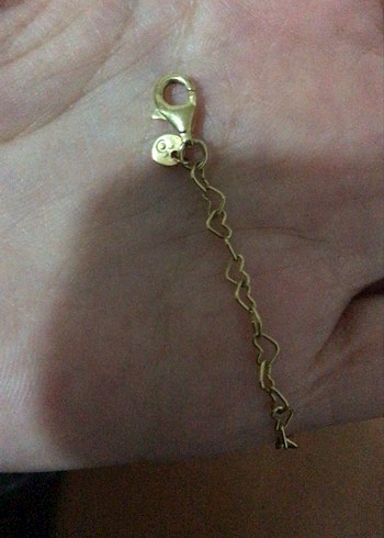 Zincir Detaylı 18 ayar altın kaplama Kadın Bileklik - Görsel 3