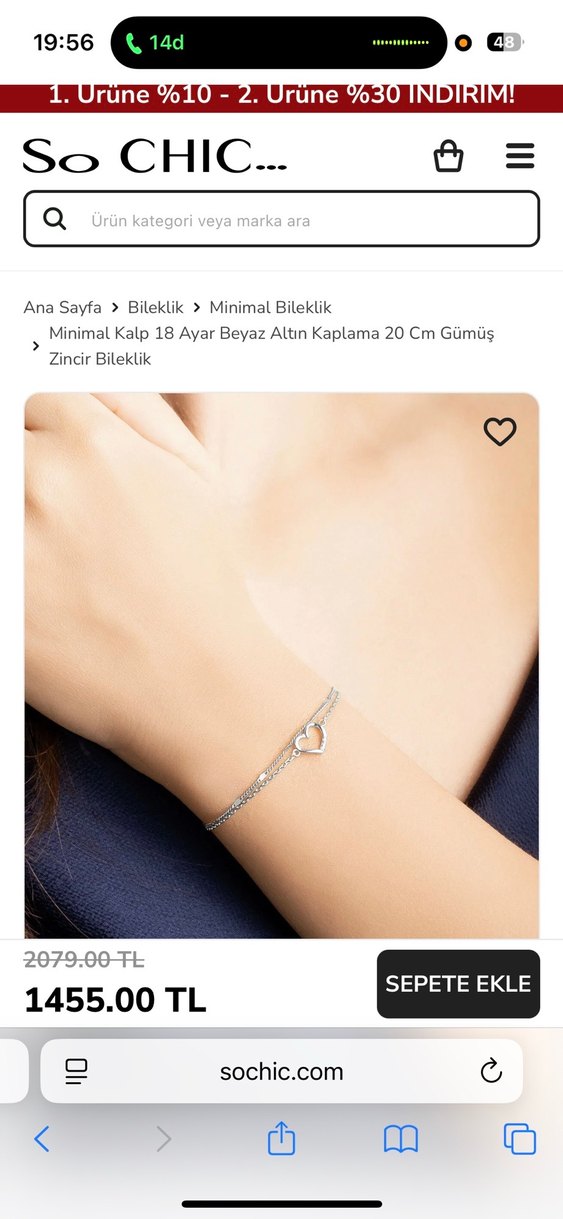 Zincir Detaylı 18 ayar altın kaplama Kadın Bileklik - Görsel 4