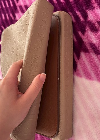 Nas&bag markalı Bej Baskılı Deri Kadın Omuz Çantası - Görsel 6