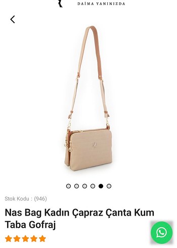 Nas&bag markalı Bej Baskılı Deri Kadın Omuz Çantası - Görsel 7