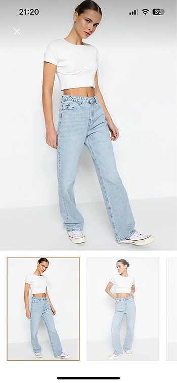 Trendyolmilla yüksek bel straight jeans