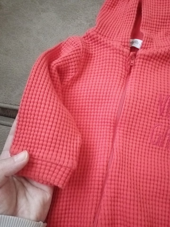 turuncu Kapüşonlu Bebek Tulumu - Görsel 2