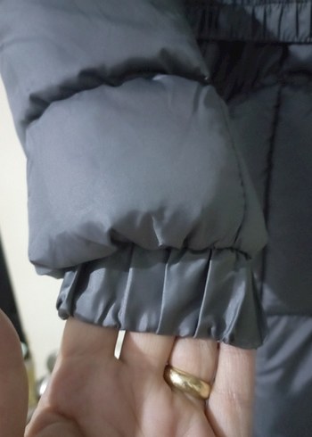 Kemerli Uzun Gri Kadın Kışlık Mont - Görsel 2