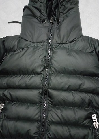 Erkek Siyah Uzun Kapüşonlu Kışlık Mont - Görsel 4