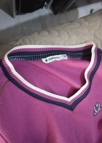 Pembe Düşük Omuzlu Triko Kadın Kazak - Görsel 3