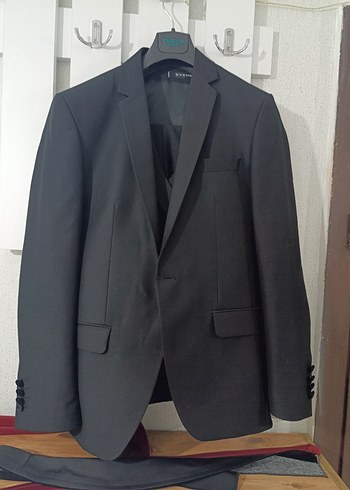 l/xl Beden Siyah Notch Yaka Regular Fit Damatlık Takım