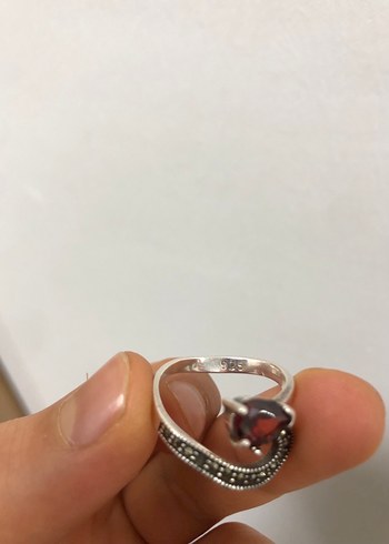 Bordo Taşlı Bohem Kadın Yüzük - Görsel 3