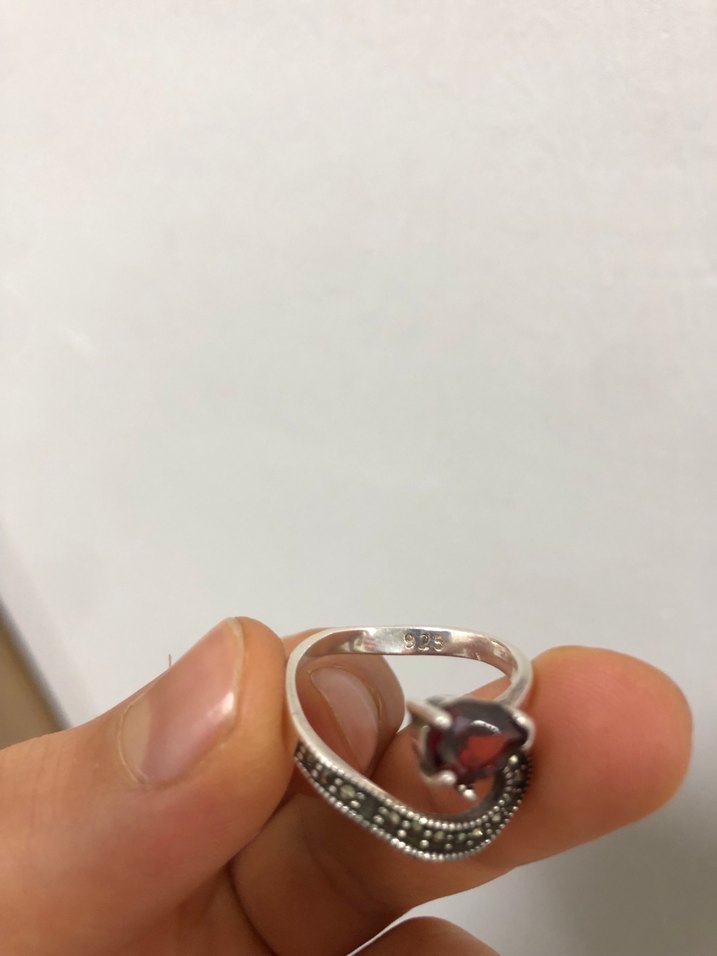 Bordo Taşlı Bohem Kadın Yüzük - Görsel 3