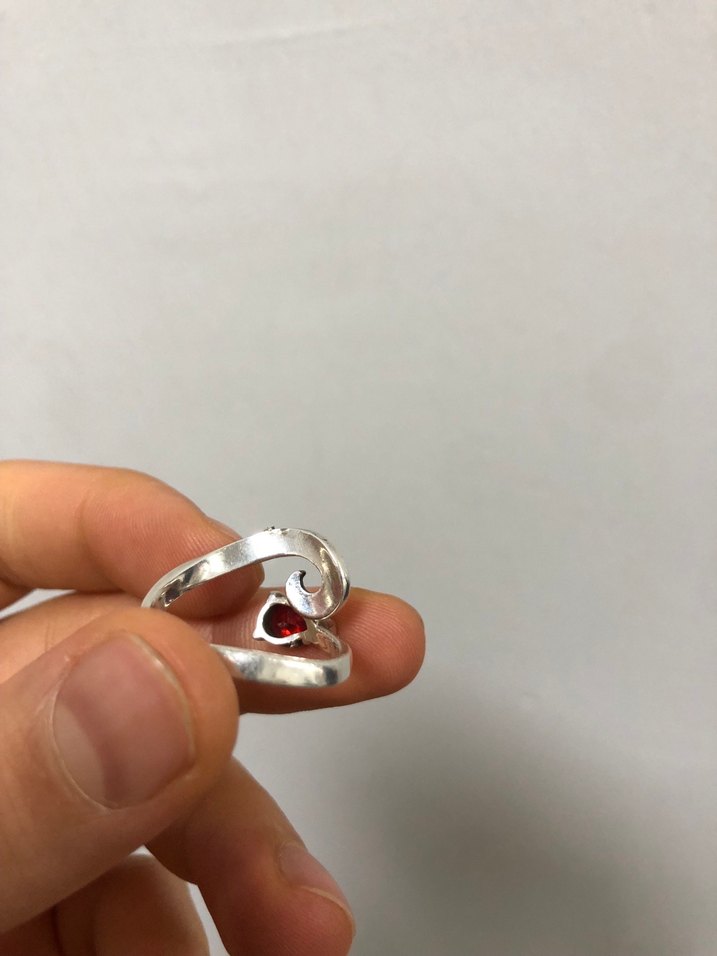 Bordo Taşlı Bohem Kadın Yüzük - Görsel 5