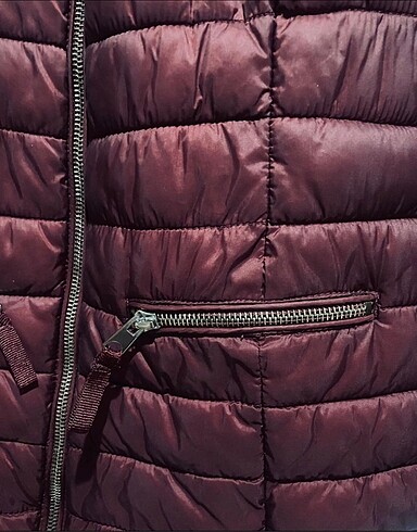 m Beden bordo Renk Bershka Kadın Mont