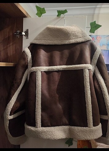 H&M HM koyu kahverengi kürklü ceket