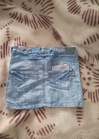 Nakışlı cok Tarz cocuk kot etek - Görsel 4