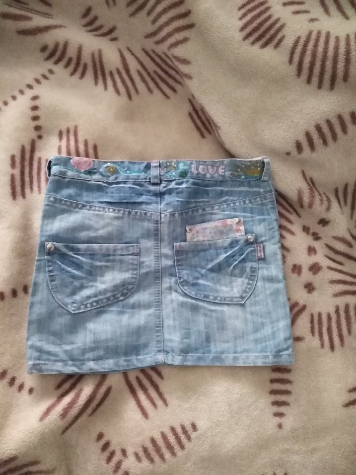 Nakışlı cok Tarz cocuk kot etek - Görsel 4