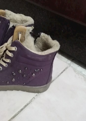 Mor ici Kürklü Bot tertemiz sorunsuz sadece silineck su GecirmeZ - Görsel 2