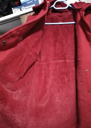 Kırmızı Fiyonklu içi yunlu cocuk Kaban sıcacık tutar - Görsel 3