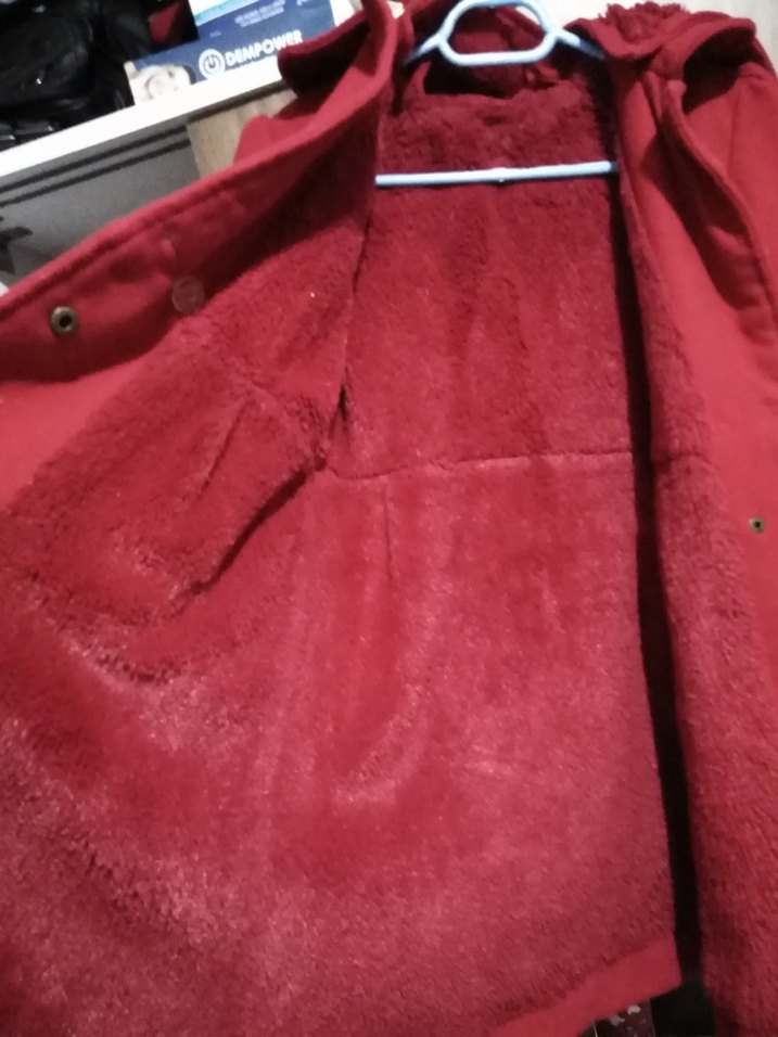 Kırmızı Fiyonklu içi yunlu cocuk Kaban sıcacık tutar - Görsel 5