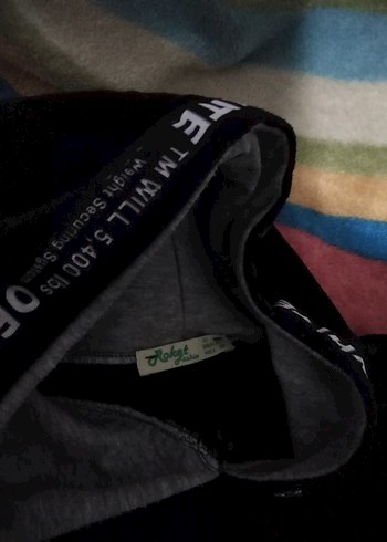 Kapüşonlu Siyah gri Sweatshirt - Görsel 2