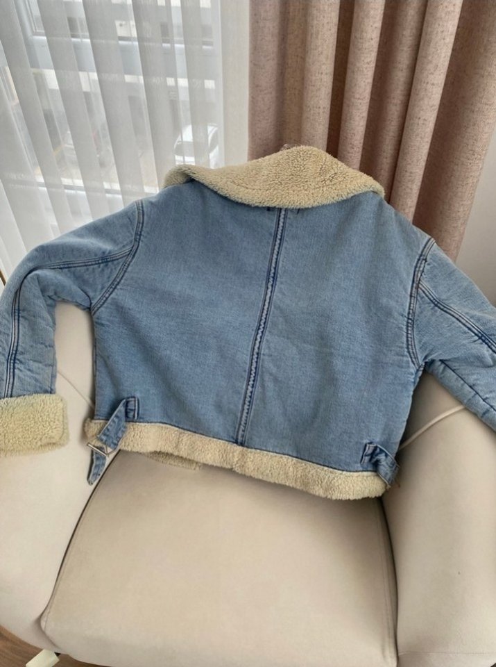 İçi yunlu mavi mont - Görsel 4