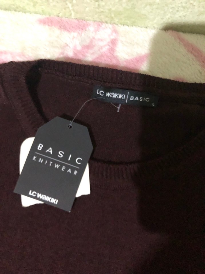 Bordo Uzun Kollu Kadın Kazak - Görsel 2