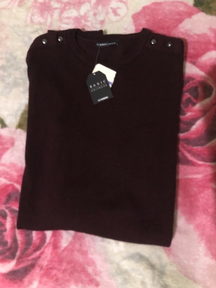 Bordo Uzun Kollu Kadın Kazak - Görsel 3