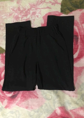 Siyah Kadın Kumaş Pantolon Midi Boy - Görsel 2