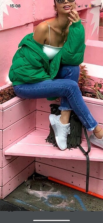 Free people oversize yeşil mont
