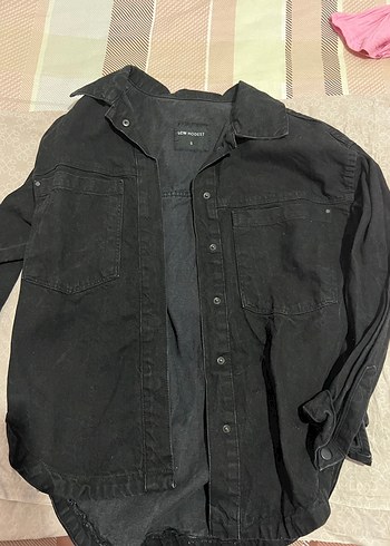 Siyah Düğmeli Kadın Denim Ceket - Görsel 2