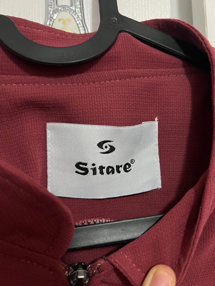 Bordo Kadın Uzun Fermuarlı ferace - Görsel 2