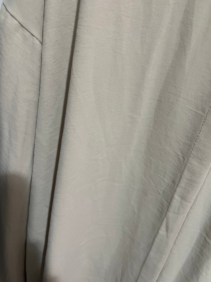 Bej Kadın Keten Gömlek Uzun Kollu - Görsel 2