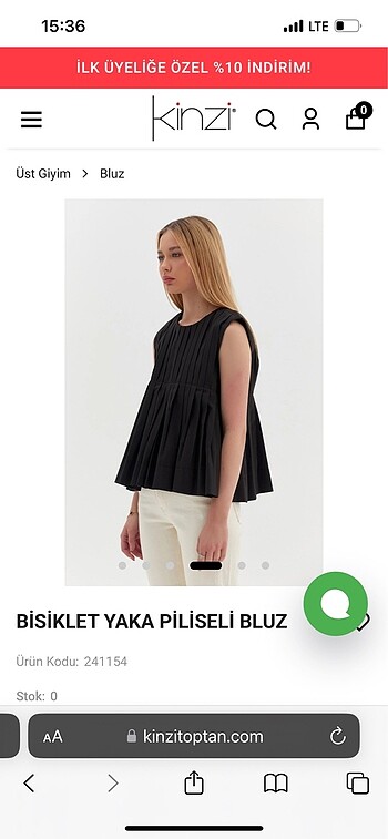 Zara Pliseli bisiklet yaka sıfır kol bluz