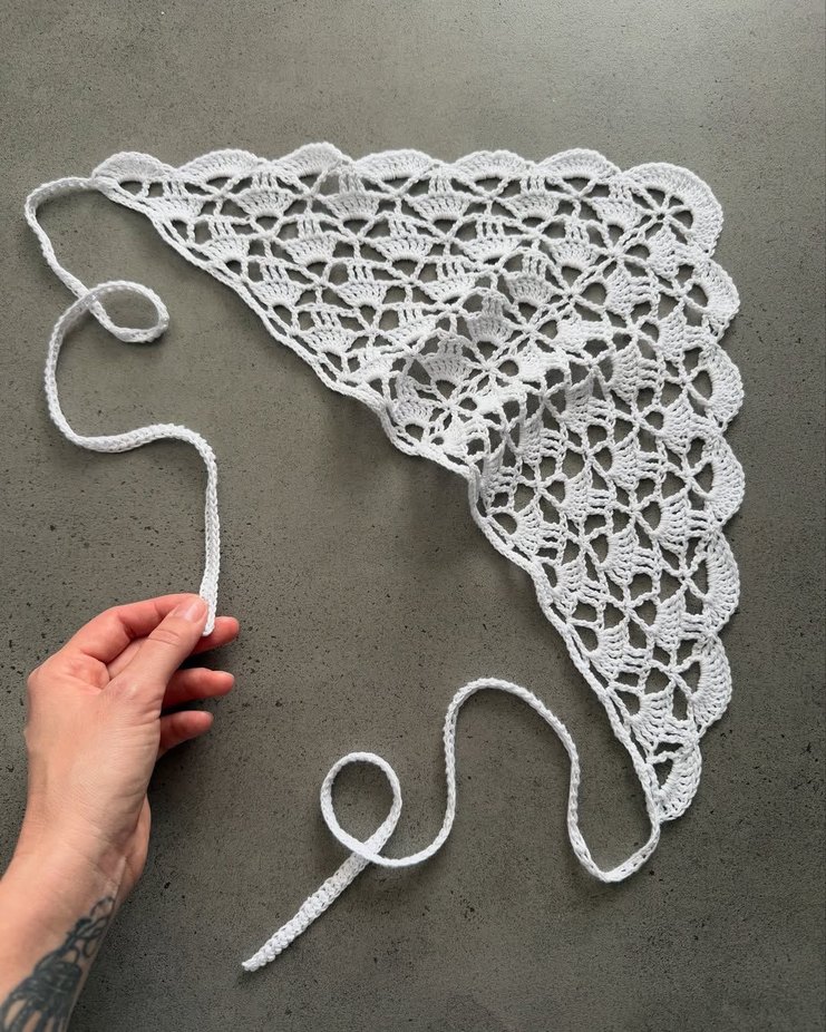 Dantel Çiçek Detaylı Bohem Kadın Bandana - Görsel 2