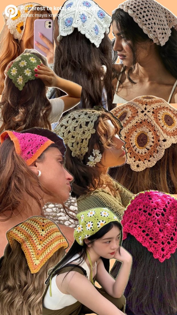 Dantel Çiçek Detaylı Bohem Kadın Bandana - Görsel 4