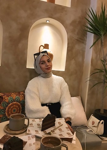 Bohem Etnik Desenli Kadın Triko Kazak - Görsel 3