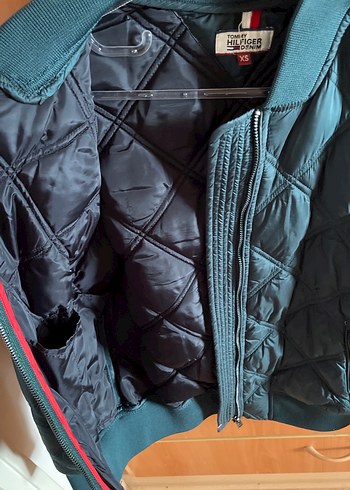 xs Beden Koyu Yeşil Tommy Hilfiger Mont