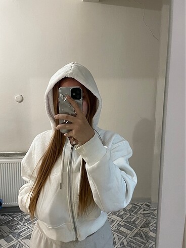 m Beden beyaz Renk Crop hırka