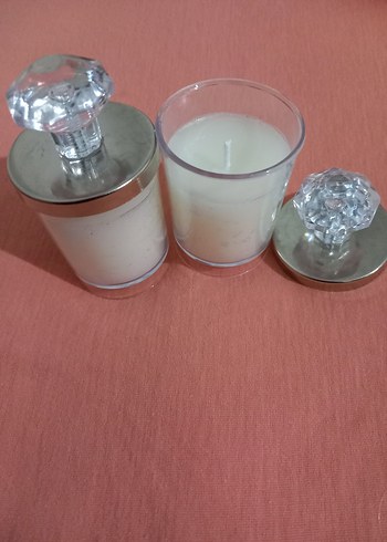 Beyaz Cam Kapaklı Mum (tanesi 125 TL )