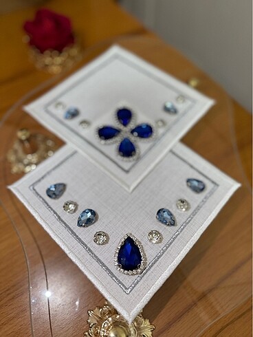 Safir kristal taşlı özel tasarım peçete