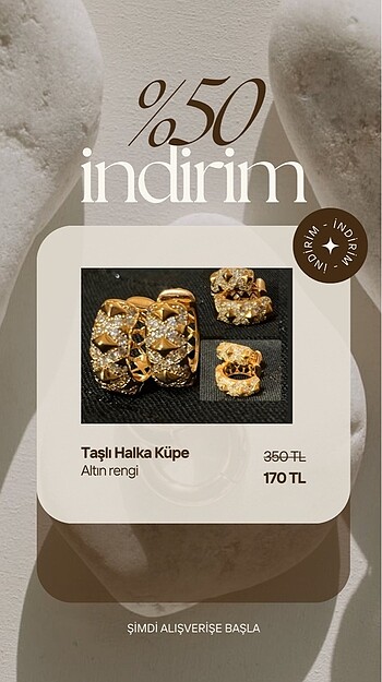 Taşlı halka küpe